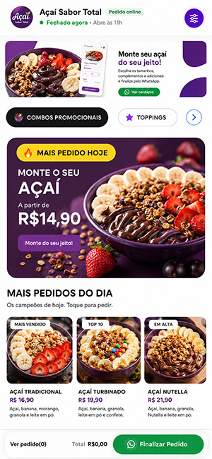Exemplo de loja online responsiva de acessórios